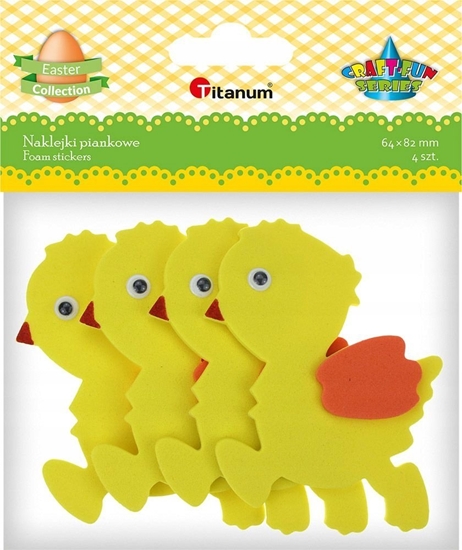 Изображение Titanum Naklejki piankowe 3D kurczaczki 64x82mm 4szt