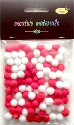 Picture of Titanum Pompony akrylowe biao-czerwona 10mm 100szt