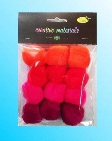 Picture of Titanum Pompony akrylowe czerwono-róowe 40mm 12szt