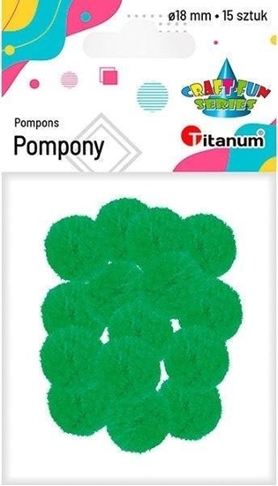 Picture of Titanum Pompony poliestrowe 18mm zielone 15szt