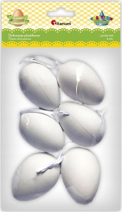 Attēls no Titanum Zawieszki plastikowe jajka 40x60mm biae 6szt