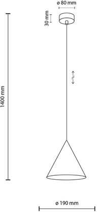 Изображение Lampa wiszca TKKRYWULT TK Lighting Cono 10058 lampa wiszca zwis 1x15W E27 czarna