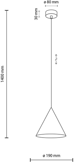 Изображение Lampa wiszca TKKRYWULT TK Lighting Cono 10076 lampa wiszca zwis 1x15W E27 czerwona