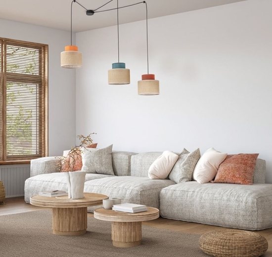 Picture of TK Lighting Duo 3140 lampa wiszca zwis 3x15W E27 juta/multikolor