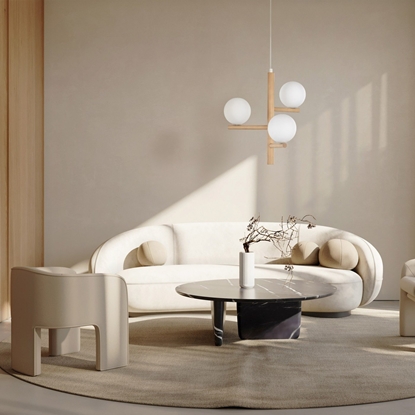 Изображение Lampa wiszca TKKRYWULT TK Lighting Estera 6799 lampa wiszca zwis 3x6W G9 drewniana/biaa