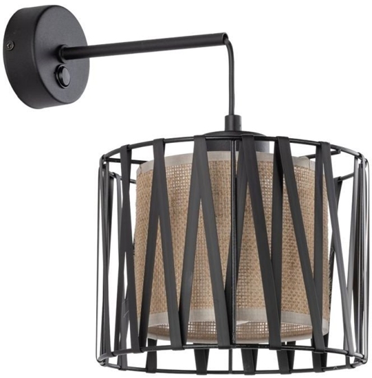 Picture of Kinkiet TK Lighting TK Lighting Harmony 5950 kinkiet lampa cienna 1x15W E27 czarny/juta