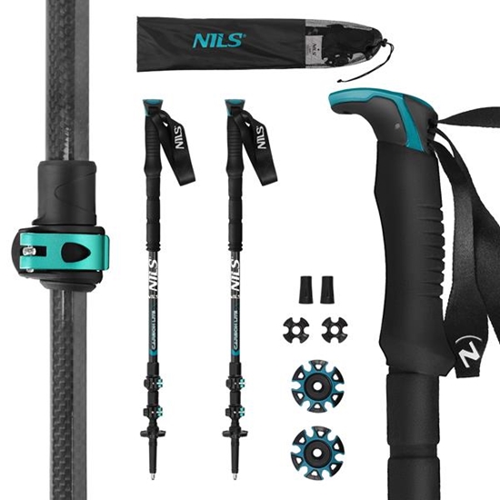 Изображение TK8607 – Profesionāli oglekļa šķiedras pārgājienu nūjas