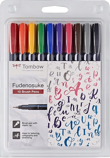 Picture of Tombow Flamastry Fudenosuke do kaligrafii mix 10 szt.