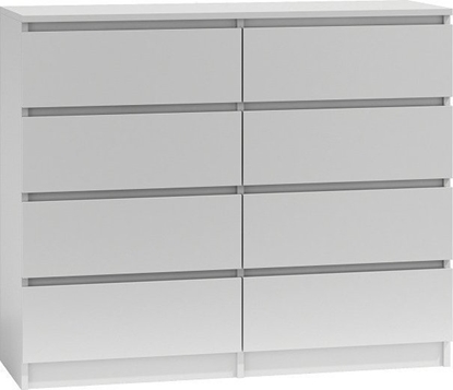 Изображение Topeshop DUA KOMODA SZAFKA 8 SZUFLAD 120CM * KOLOR BIAY (zestaw 3 cz.)