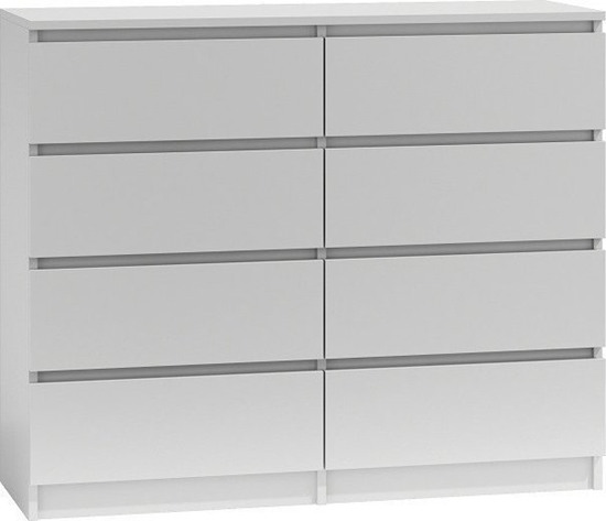 Изображение Topeshop DUA KOMODA SZAFKA 8 SZUFLAD 120CM * KOLOR BIAY (zestaw 3 cz.)