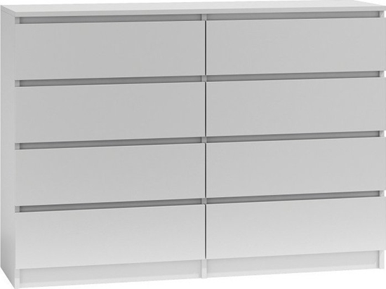Изображение Topeshop Dua Komoda Szafka 8 Szuflad 140cm Biaa
