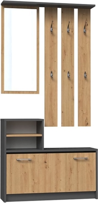 Изображение Topeshop Garderoba do przedpokoju, szafka, 85x24x160 cm, antracyt, db artisan