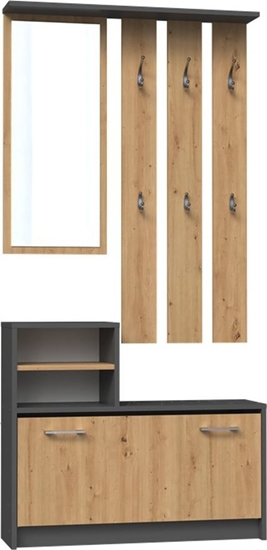 Изображение Topeshop Garderoba do przedpokoju, szafka, 85x24x160 cm, antracyt, db artisan
