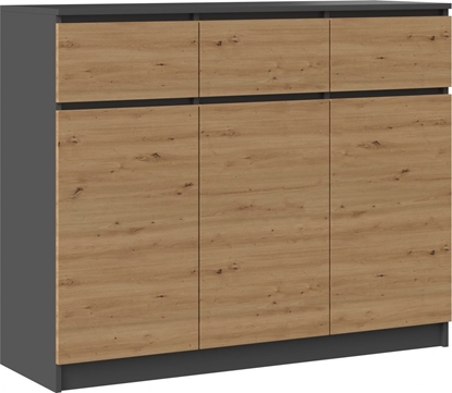 Изображение Topeshop Komoda 3D3S 120x40xH97 antracyt/artisan