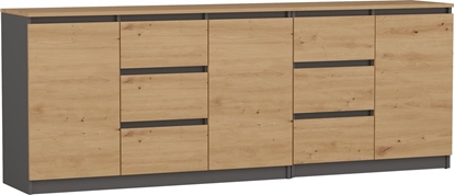 Изображение Topeshop Komoda COSTA 1D3S/2D3S BA ANTRACYT ARTISAN