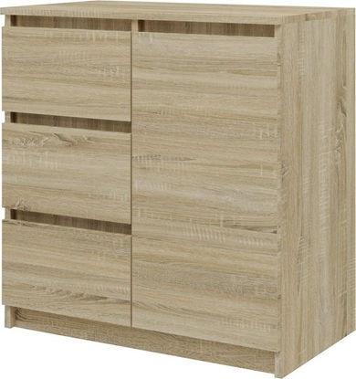 Изображение Topeshop Komoda z szufladami, 1D3S, 80x40x75 cm, db sonoma, mat
