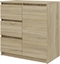 Attēls no Topeshop Komoda z szufladami, 1D3S, 80x40x75 cm, db sonoma, mat