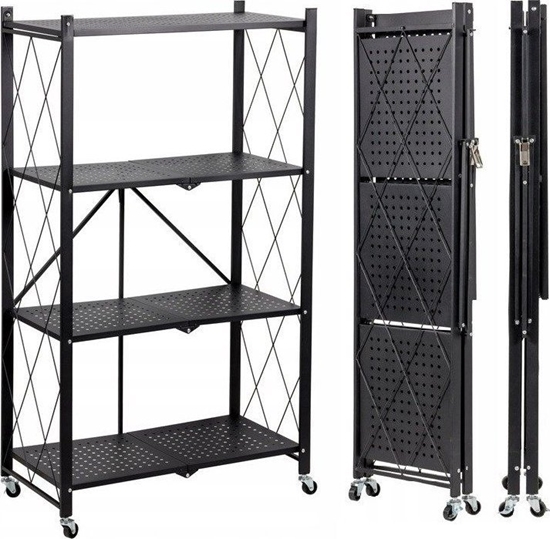 Изображение Topeshop Rega magazynowy na kókach, skadany, FS004, 72x34x127 cm, czarny