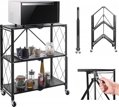 Attēls no Topeshop Rega magazynowy, kuchenny na kókach, 72x34x87 cm, czarny