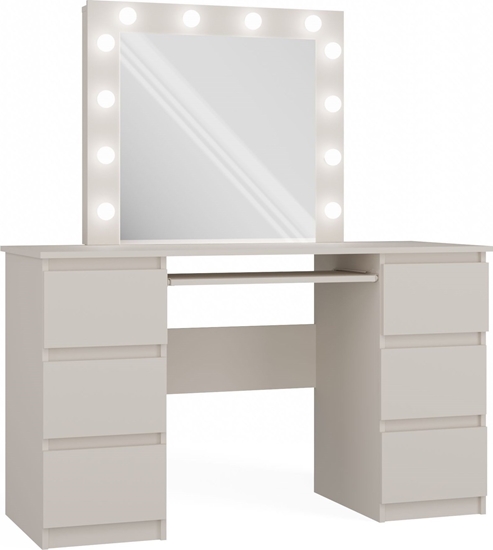 Изображение Topeshop TOALETKA KOSMETYCZNA Z LUSTREM MARINA Z BIURKIEM KUBA KASZMIR BE