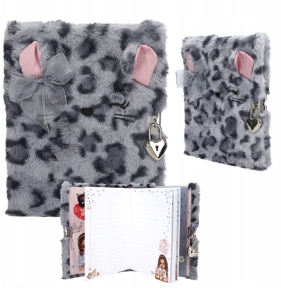 Attēls no TOPModel Diary with fluffy cover, grey