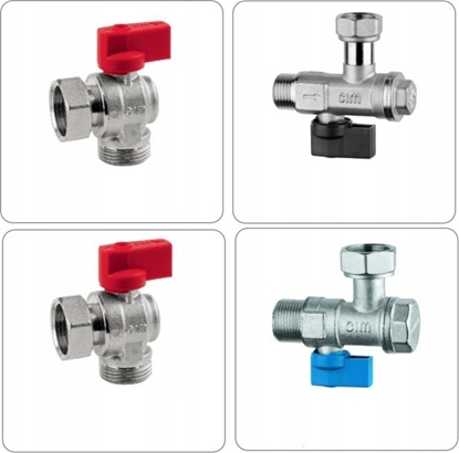 Attēls no Top-Therm Uniwersalny zestaw zaworów ktowych do kotów gazowych z filtrami ( 2 szt. 1/2"+ 2szt. 3/4" )