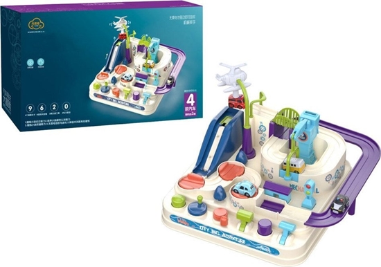 Picture of Tor Przeszkód Interaktywny Parking Dla Dzieci Cztery Autka LEAN Toys