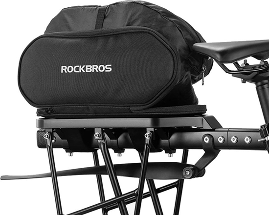 Picture of Torba na baganik rowerowy skadana z funkcj siedziska 5l - czarna ROCKBROS