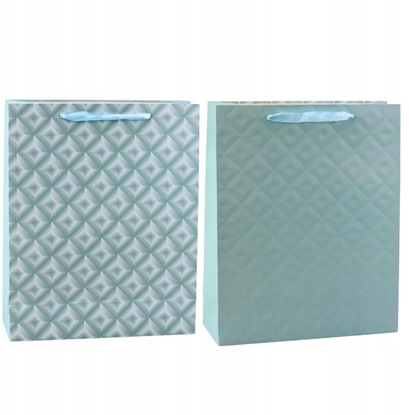 Picture of Torba Prezentowa Z Toczeniem Bkitna Turkusowa 32 x 26 x 10cm