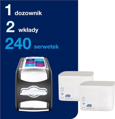 Attēls no Tork Tork Xpressnap Fit - Zestaw startowy - Dozownik do serwetek na blat + 2 wkady serwetek