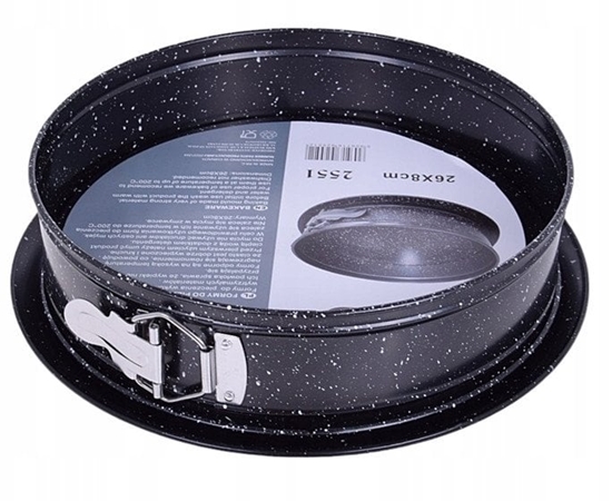 Изображение TORTOWNICA BLASZANA ROZPINANA Z POWOK MARMURKOW 26CM BRUNBESTE BB-2551 POSZERZONE DNO