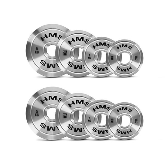 Picture of TOS Komplekts Kalibrēts metāls Olimpiskie svaru diski  2 x 1.5 - 5.0 KG (22 KG) HMS
