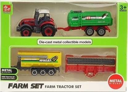 Изображение Traktor metalowy z 3 maszynami rolniczymi