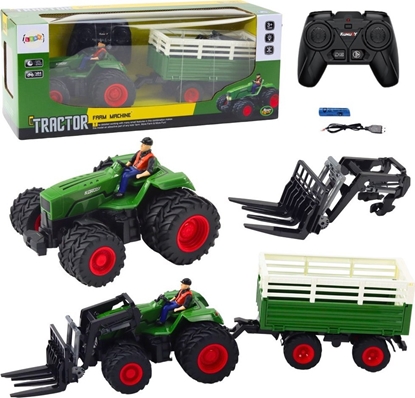 Picture of Traktor Rolniczy Z Przyczep i Widami Podwójne Koa Zdalnie Sterowany RC LEAN Toys