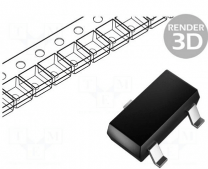 Изображение Transistor: N-MOSFET; unipolar; 60V; 0.28A; 0.35W; SOT23