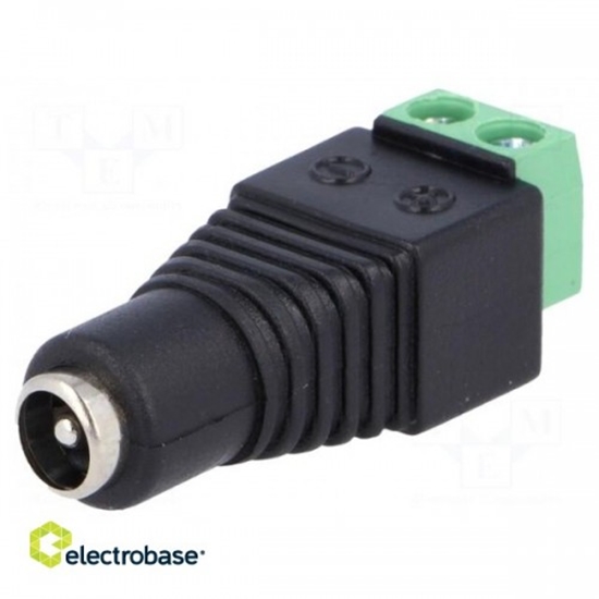 Изображение Transition: adapter; 5.5/2.1mm; 5.5mm; 2.1mm; screw terminal
