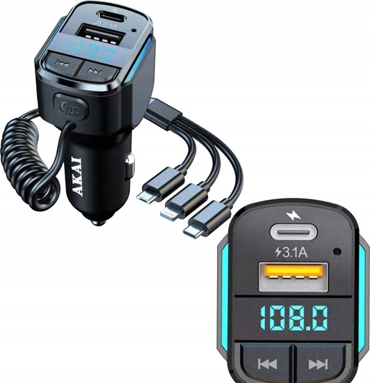 Picture of Transmiter FM Akai Transmiter samochodowy AKAI FMT-32BT