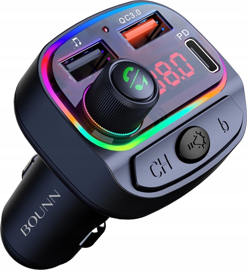Picture of Transmiter FM Bounn Bounn Åadowarka samochodowa QC3.0+PD18W C14