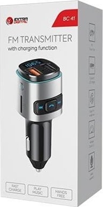 Изображение Transmiter FM Extra Digital Extra Digital FM moduliatorius automobiliui BC41 (USB 2.0, USB 3.0, QC,laisv rank ranga)