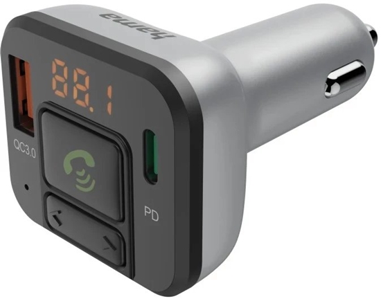 Picture of TRANSMITER FM Z BLUETOOTH, FUNKCJ ZESTAWU GONOMÓWICEGO I ADOWARK USB-A, USB-C PD 20W
