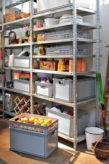 Picture of Transport basket with load capacity up to 60kg Robert 60x40x32cm 64L grey 4052396083149