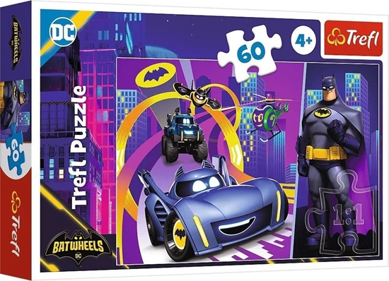 Изображение Trefl Puzzle Batman i jego pojazdy 60 elementów (17400)