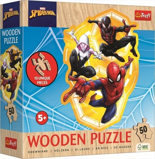 Picture of Trefl Puzzle drewniane Spider-Man gotowy w akcji 50 elementów (20280)