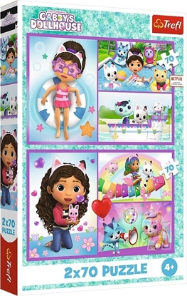 Picture of Trefl Puzzle Koci Domek Gabi - Baw si z Gabby 2x70 elementów (34438)