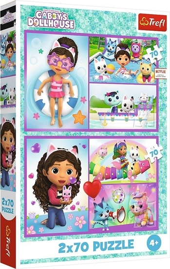 Picture of Trefl Puzzle Koci Domek Gabi - Baw si z Gabby 2x70 elementów (34438)