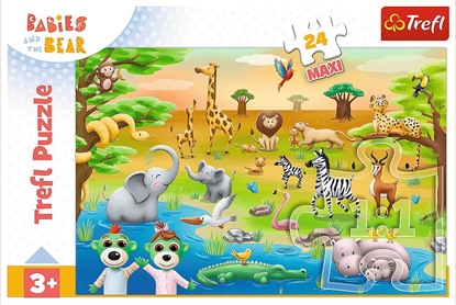 Изображение Trefl Puzzle Maxi Safari - Bobaski 24 elementy (14373)