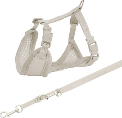 Изображение Trixie Mikkie szelki dla szczenit ze smycz Junior, 2634 cm/10 mm, 2.00 m, jasnoszare