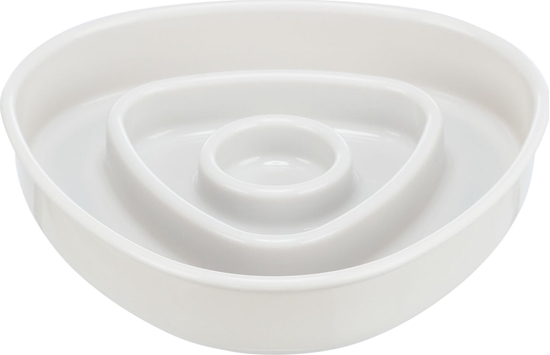 Picture of Trixie Slow Feeding, miska, dla kota, szara, plastik/TPR, 0,35 l/15×15 cm, spowalniajca jedzenie