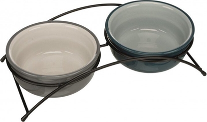 Picture of Trixie Zestaw misek Ean on Feet, 2 × 1.6 l/o 20 cm, petrol/jasny petrol/szary/jasnoszary