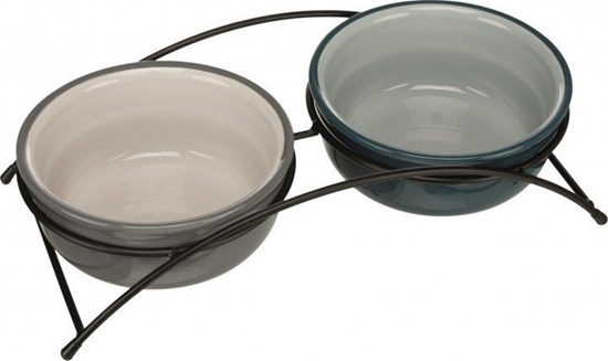 Picture of Trixie Zestaw misek Ean on Feet, 2 × 1.6 l/o 20 cm, petrol/jasny petrol/szary/jasnoszary